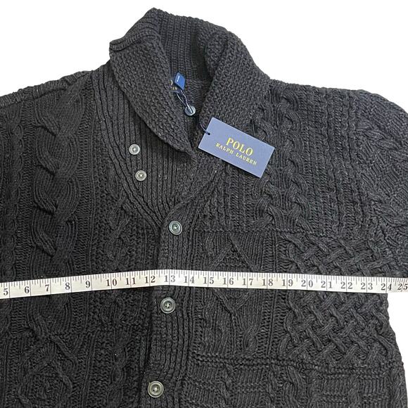 Ralph Lauren Mens Cardigan XXL Chunky Cable Knit Designer Luxury Preppy Gift - Picture 5 of 8